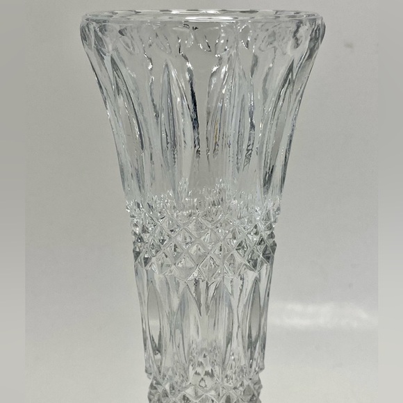 ✅ Set of 2 Vintage Lead Crystal Vases Hand Made by Leonard Made in Italy 8” High - Picture 3 of 16